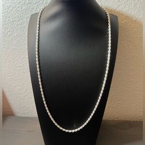 24” 3mm Diamond Cut Rope Chain
